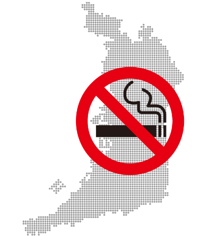 大阪の地図と禁煙マーク
